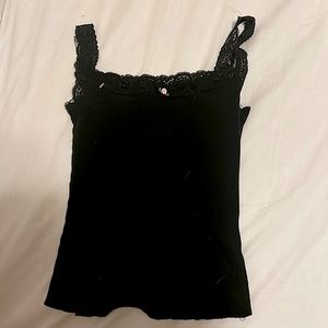 COPY - Plain cute black lace tank top